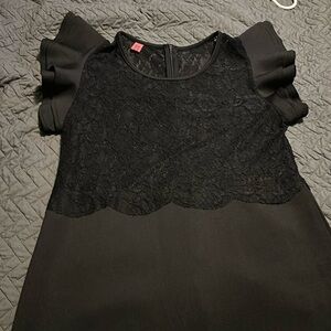 Red Dot Boutique black dress with see-through mesh top size 1X